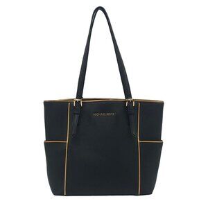 Michael Kors Black & Gold Trim Jet Set Specchio Tote
